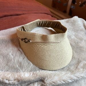 Beige Woven Visor